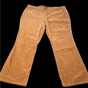 Lands End Womens Brown 24W Mid Rise Bootcut 5 Pocket Stretch Corduroy Pant NWT